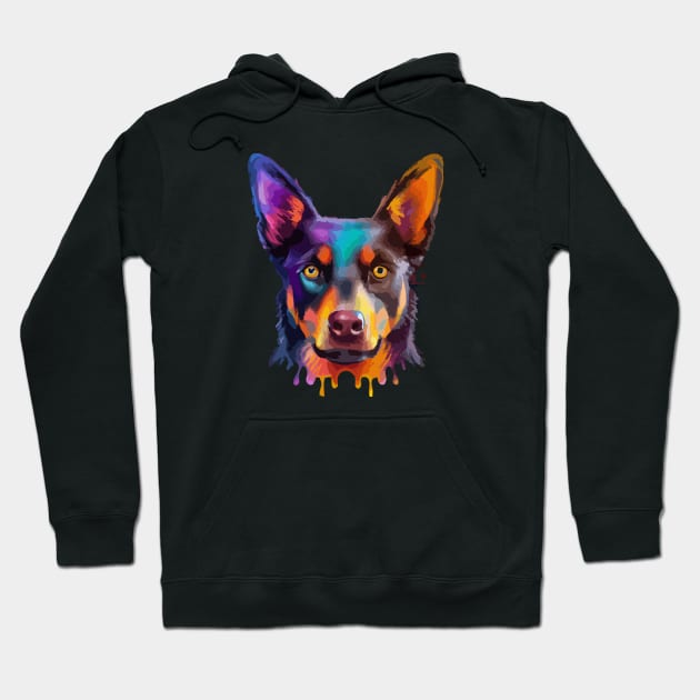 Australian Kelpie Dog Watercolor Hoodie by Furrban